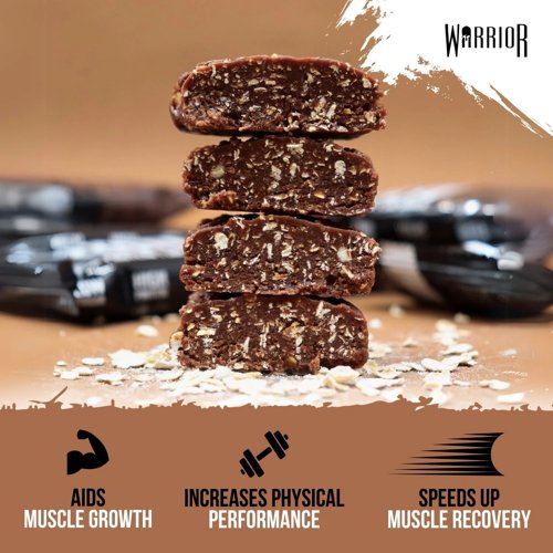 Warrior RAW Protein Bar  12 x 75g Bars  20g of Protein Per bar  Chocolate Brownie