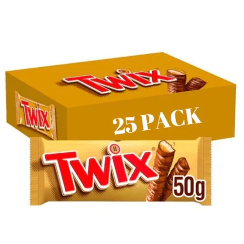 Twix Twin Bars 25 x 50g (Twenty Five Bars)