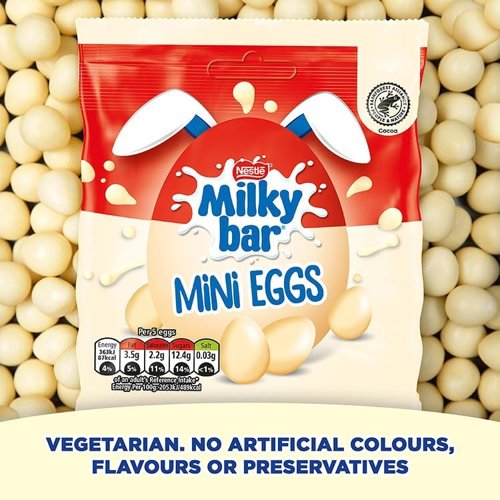 Milkybar White Chocolate Easter Mini Eggs Sharing Bag 80g - PACK (13)