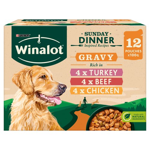 WINALOT Sunday Dinner Pouch Mixed in Gravy 12x100g - PACK (4)