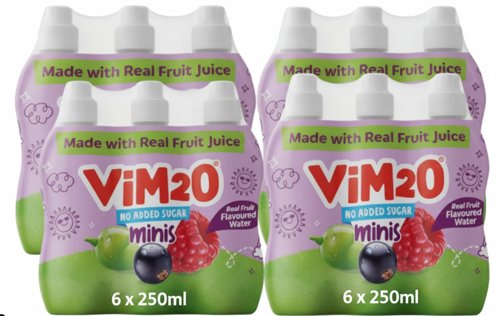 Vimto Kids Vim2o Flavoured Water Drink  No Added Sugar  4 x 6 Packs  24 x 250ml