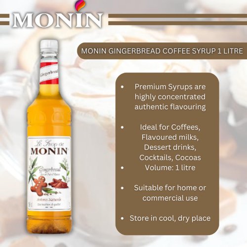 Monin Gingerbread Coffee Syrup 1 Litre 