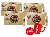Nescafe Gold Blend One Cup Sticks Coffee Sachets (Pack of 800) with FREE Nescafe Mug