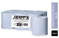 Janit-X Eco 100% Recycled Centrefeed Rolls Blue 6 x 400Sheets