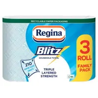 Regina Blitz XXL Kitchen Towel {New 210 Sheet 3ply, Three Pack}