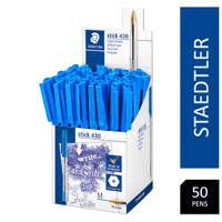 Staedtler Stick 430 Blue Ballpoint Pens Pack 50's