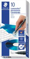 Staedtler Lumocolor Blue Permanent Pen 0.6mm Line Pack 10's