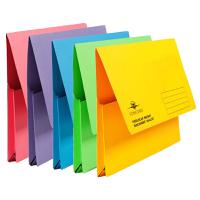 Concord Brights Document Wallets Foolscap Half Flap Assorted Pack 5's