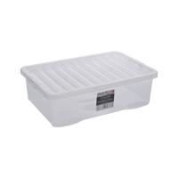 Wham Crystal Clear Plastic Storage Box U/Bed 32 Litre