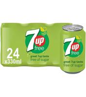 7 Up Free Lemon and Lime Canned Soft Drink 330ml (Pack of 24)