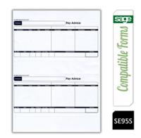 Sage (SE95S) SLPAY1 Compatible 1-Part Laser Pay Advice Forms 250 Sheets/500 Payslips