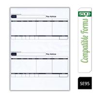Sage (SE95) 1-Part Laser Pay Advice Forms 500 Sheets/1000 Forms
