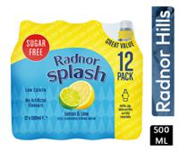 Radnor Splash Sugar Free Lemon & Lime 12x500ml