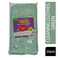 Janit-X Microfibre Cleaning Cloths Green Pack 10's
