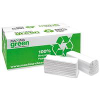 Maxima Green Two Ply C-Fold Hand Towels White 15x162's 