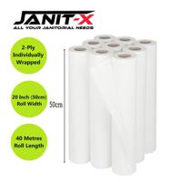 Janit-X Couch Rolls White 2ply 20inch, 40m