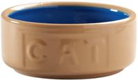 Cane & Blue Lettered Cat Bowl 13cm