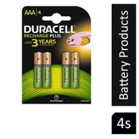 Duracell AAA 900MAH Recharge Plus Battery Pack 4's