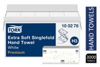 Tork Extra Soft Singlefold Hand Towels White H3 Premium Embossed 15x200 Sheets {100278}