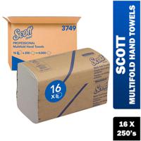 Scott Multifold Hand Towels 250 Sheet White (Pack of 16) 3749