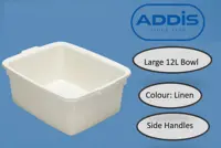 Addis Plastic LINEN Butler Large Rectangular Bowl 12.5 Litre