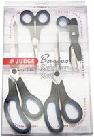 Judge JZ445 Set of 4 Scissors, Right Handed Scissors with Soft Grip Handles