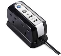 Masterplug Heavy Duty 4 Socket Surge Protected Extension Lead, 2 USB Ports