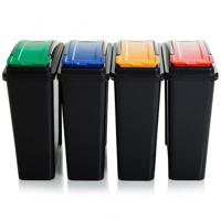 Wham Recycle Bins 25 Litre (4 Pack Mixed Colours)