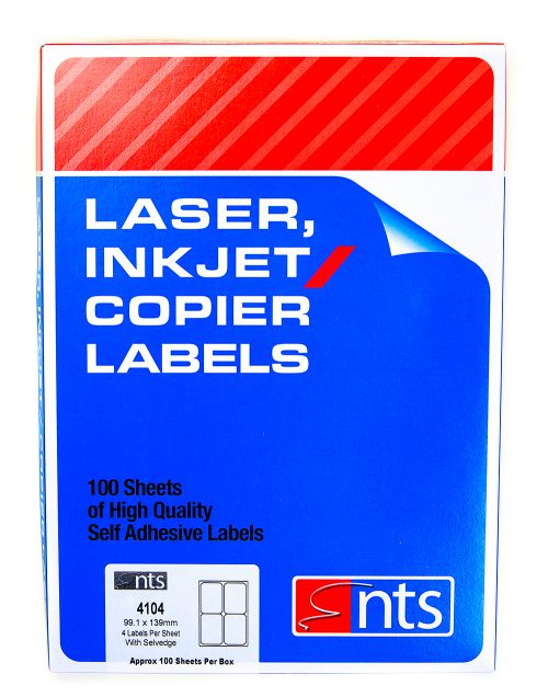 NTS Laser Inkjet & Copier Die Cut Labels - 65 per sheet