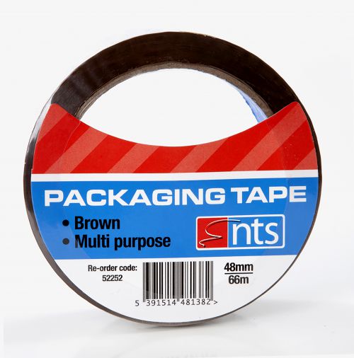 52252 48mm x 66m NTS Brown Packaging Tape Individually Wrapped
