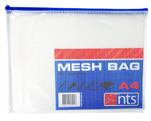 88012  A4 329mm x 250mm NTS Mesh Bag Extra Strong with Zipper 