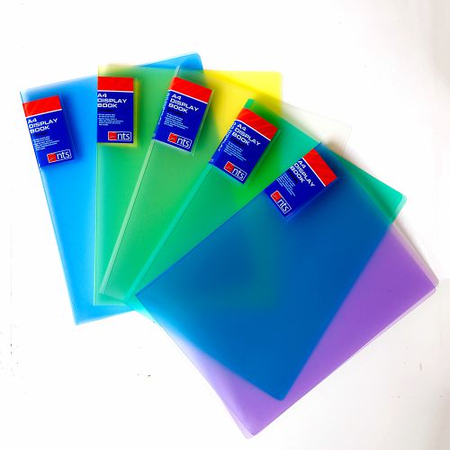 88414 NTS A4 20 Pocket Display Book - Assorted Colours