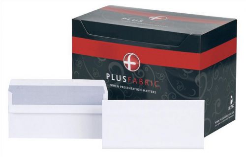 Plus Fabric Envelope DL White 110gsm PressSeal Box250 #M23270