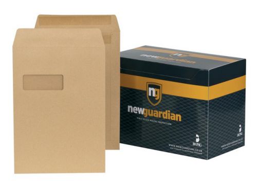 New Guardian Envelope C4 Window Manilla PressSeal Box250 #M27503