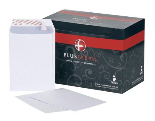 Plus Fabric Envelope C5 White 110gsm Peel/Seal Box500 #B26139