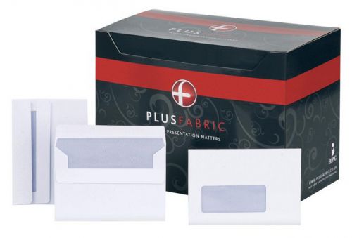 Plus Fabric C6 Press/Seal Window Envelopes Pack 500 #F22670