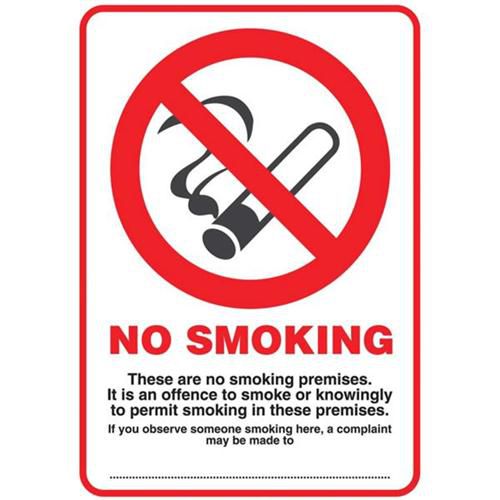 No Smoking Compliant Sign PVC A4 Ref SCP002PP *2017 Mailer*