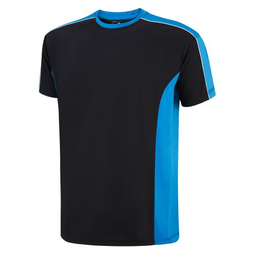 Avocet Wicking T-Shirt - XS - Black - Reflex Blue Polo Shirts and T-Shirts 1008-XS-BKRB