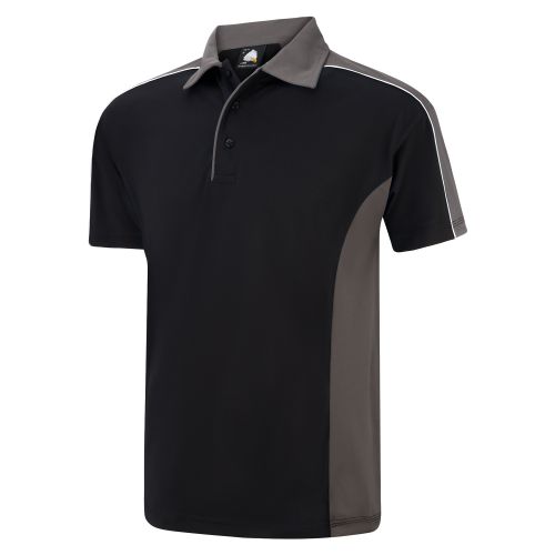 Avocet Wicking Poloshirt - L - Black - Graphite Polo Shirts and T-Shirts 1198-L-BKGR