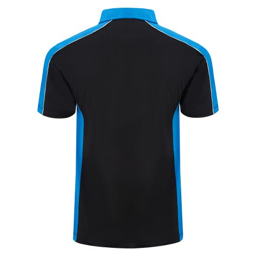 Avocet Wicking Poloshirt - 4XL - Black - Reflex Blue Polo Shirts and T-Shirts 1198-4XL-BKRB