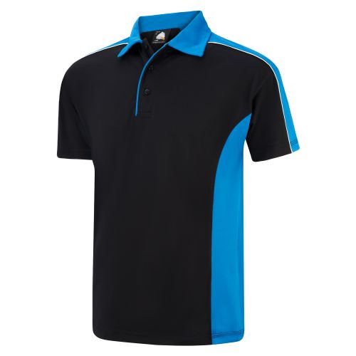 Avocet Wicking Poloshirt - 4XL - Black - Reflex Blue Polo Shirts and T-Shirts 1198-4XL-BKRB
