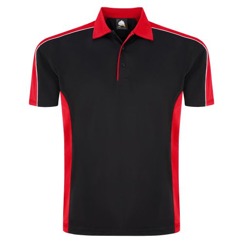 Avocet Wicking Poloshirt - 2XL - Black - Red