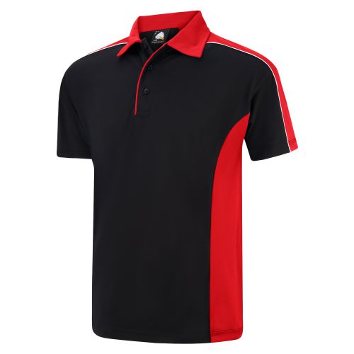 Avocet Wicking Poloshirt - 4XL - Black - Red Polo Shirts and T-Shirts 1198-4XL-BKRD