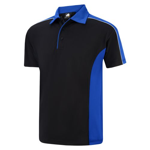 Avocet Wicking Poloshirt - 4XL - Black - Royal Blue Polo Shirts and T-Shirts 1198-4XL-BKRY