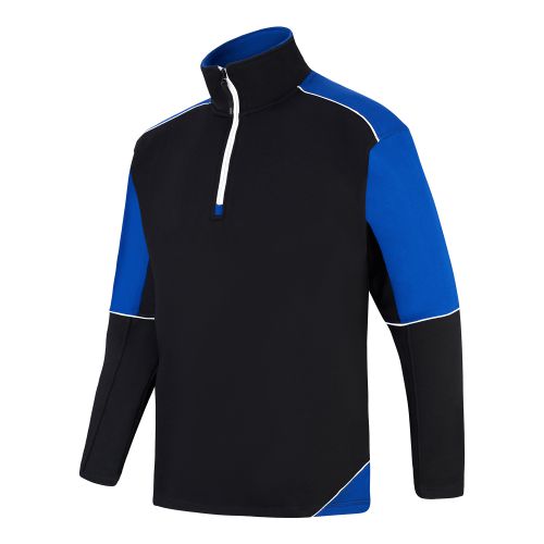 Fireback 1/4 Zip Sweatshirt - S - Black - Royal Blue Fleeces, Sweatshirts & Jumpers 1283-S-BKRY