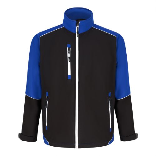 Fireback Softshell Jacket - 2XL - Black - Royal Blue