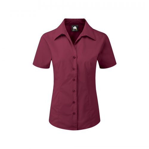 Edinburgh Premium S/S Blouse - 10 - Burgundy