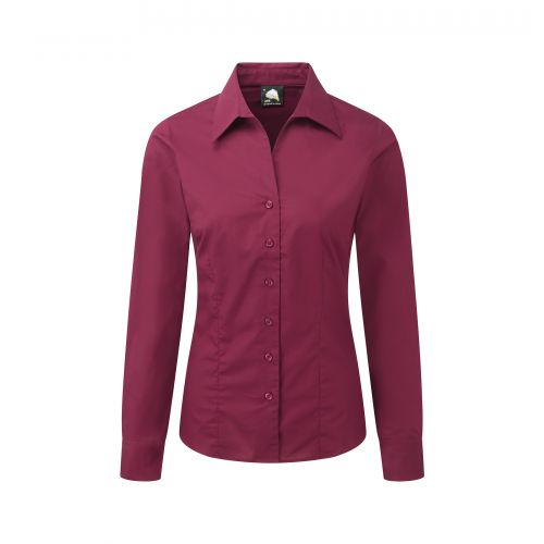 Edinburgh Premium L/S Blouse - 10 - Burgundy