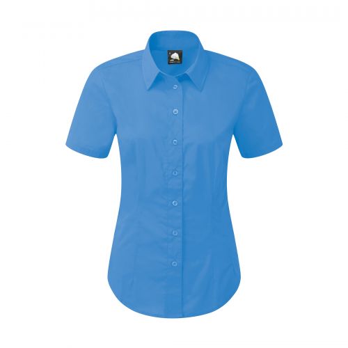 Essential S/S Blouse - 10 - Mid Blue