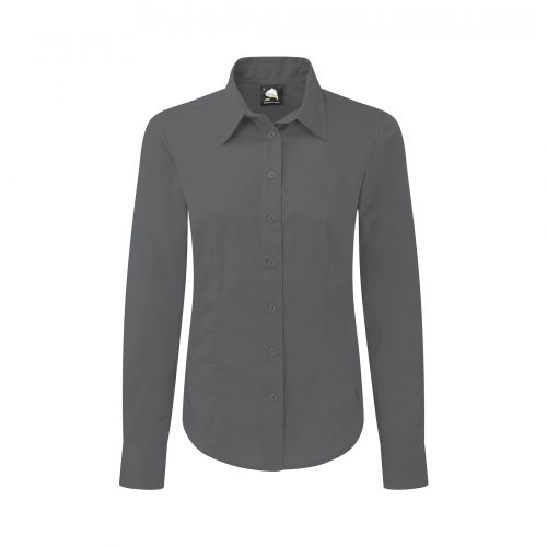 Essential L/S Blouse - 10 - Dark Grey